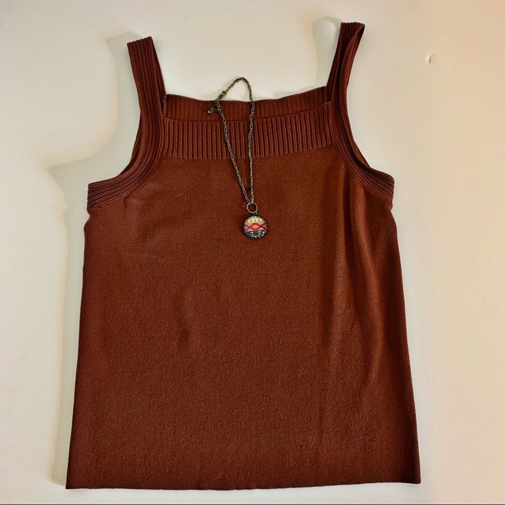 Jones New York Copper 55% Rayon 45% Nylon Tank! M